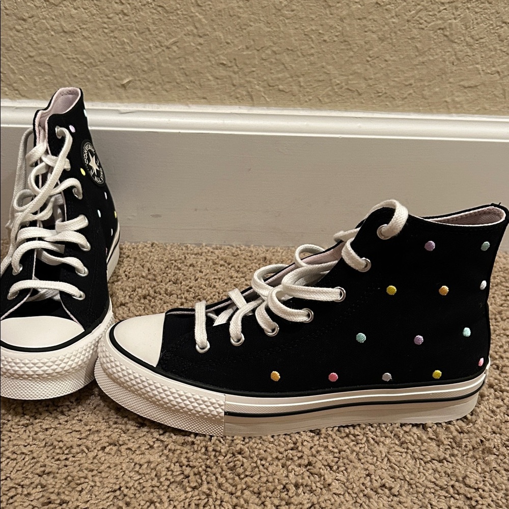 NEW Converse All Star Hi Top Sneakers Polka Dot  Size US 6 Kid EUR 38.5
